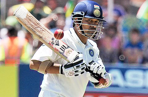Sachin Tendulkar leaves a delivery outside the off stump during his playing days.