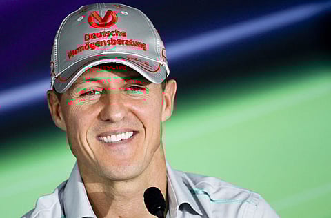 German Formula One driver Michael Schumacher of Mercedes GP talks to reporters during a press conference at the Buddh International Circuit on the outskirts of New Delhi, India on 27 October 2011.