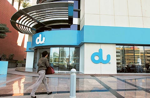 Du’s main office in Dubai Media City. The telecom firm's parent company, Emirates Integrated Telecommunications Company, is facilitating the launch of a new undersea link between UAE and Pakistan.
