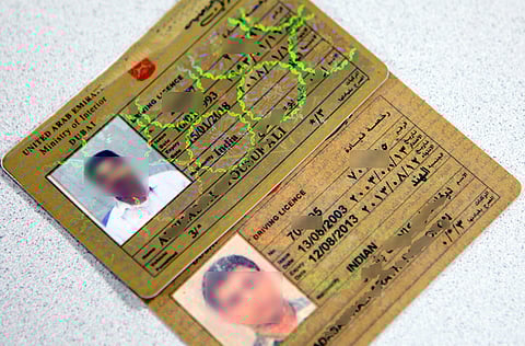 Picture for illustrative purposes - UAE driver's licences