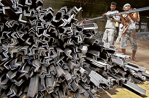 A steel factory in India. At present, China is the world’s largest steel producer with a production capacity of 928.3 MT of crude steel (2018), while India, with 106.5 MT of crude steel production, ranks second on the list.