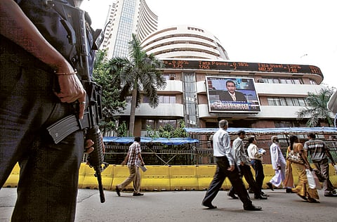 The Indian stock market gave its immediate verdict on the latest budget with a 1,000 point drop. Now economist fear the proposals will not go deep enough to lift the moribund economy. File picture of Bombay Stock Exchange. 