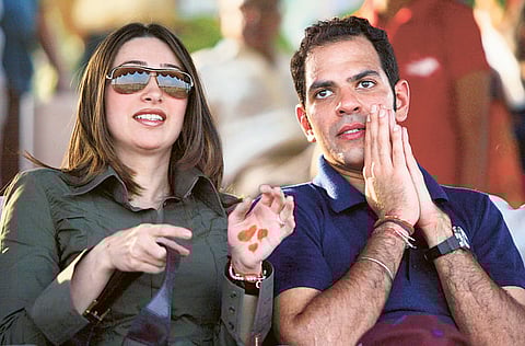 Karisma Kapoor and her late ex-husband Sunjay Kapur. 
