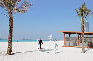 A section of the beach on the Abu Dhabi Corniche. For illustrative purposes only 