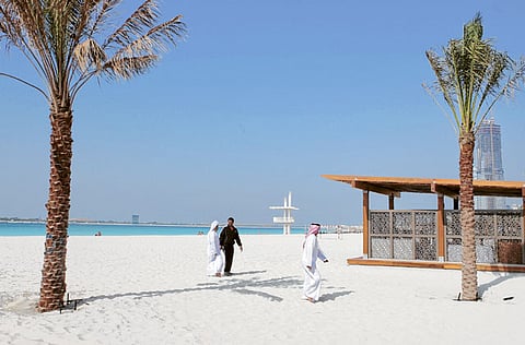 A section of the beach on the Abu Dhabi Corniche. For illustrative purposes only 