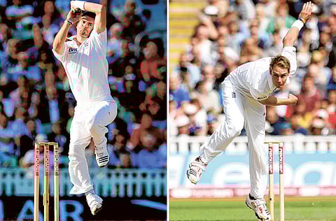 James Anderson (left) and Stuart Broad, England's Old Firm in pace bowling.