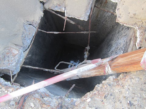 Open manholes a threat to passing families