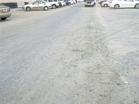 Potholes and no street lights in Al Nahda neighbourhood
