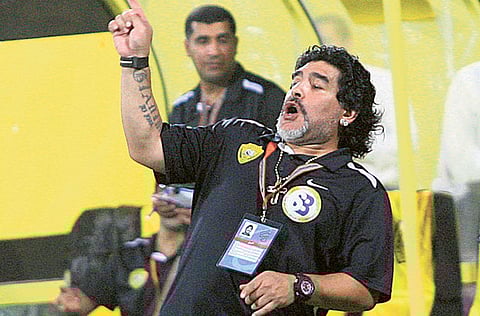 Diego Maradona captivated the crowds while coaching Al Wasl