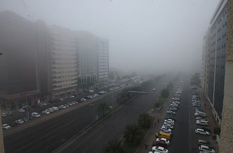 A foggy morning in Abu Dhabi.