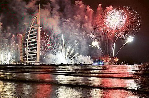 light and fire: Maureen Molina’s shot of  the dazzling fireworks at Burj Al Arab on New Year’s Eve
