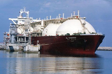 A Qatari LNG tanker ship being loaded up at Ras Laffan Sea Port, northern Qatar.  Qatar is in talks to make Chinese firms partners in its liquefied natural gas expansion project, the world's largest, in a shift from the Gulf state's reliance on western majors.