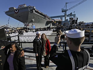 US Navy christens costly new carrier USS Ford