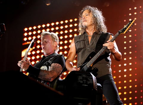 Hard rock legends Metallica treat fans in the UAE to a two-hour performance at the du Arena on Yas Island in Abu Dhabi on April 19, 2013.