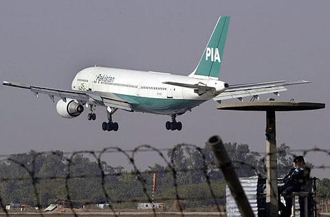 A file photo showing a Pakistan International Airlines (PIA) plane arriving at Islamabad airport.  