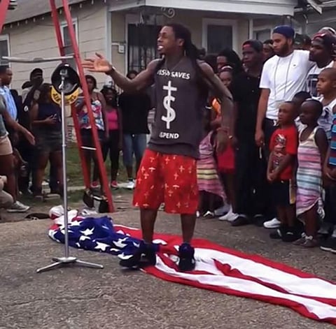 Lil Wayne: I’m not stepping on US flag in video