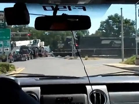 Video: Truck derails train at level crossing in Louisiana