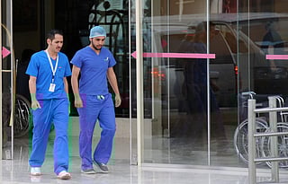Saudi medical staff leave the emergency department at a hospital in Riyadh.  Saudi nationals set to benefit as healthcare localisation targets rise