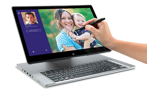 Puzzling and eye-catching convertible ultra-thin notebook