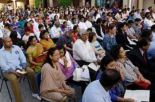 Worshippers attend the holy week service at Holy Trinity Church in Dubai 