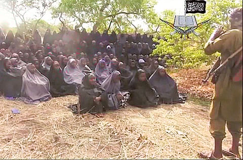 Nigeria’s Boko Haram released a video showing 130 of the abducted 276 schoolgirls. File photo