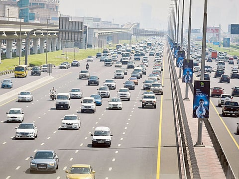 Traffic in Dubai. Sunday marks the first day back at work and school under regular timings.