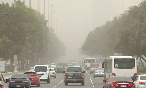 Windy, hazy, and dusty weather in Abu Dhabi  