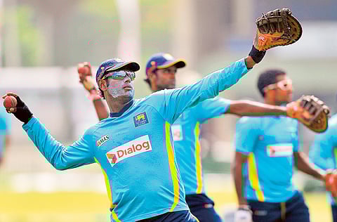 A file picture of Sri Lankan cricket team in practice. 