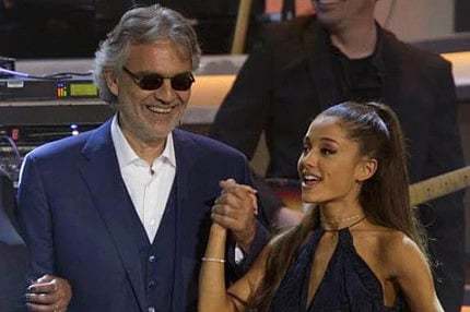 Tenor Bocelli teams with pop’s Ariana Grande on ‘Cinema’ album
