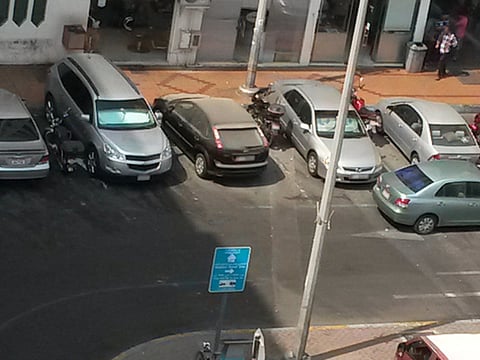 Inconsiderate act by motorcyclists