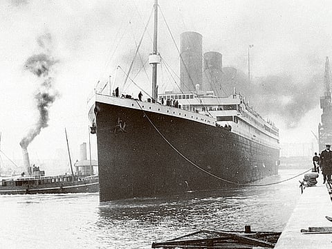 RMS Titanic sank in the Atlantic on her maiden voyage from Southampton to New York.