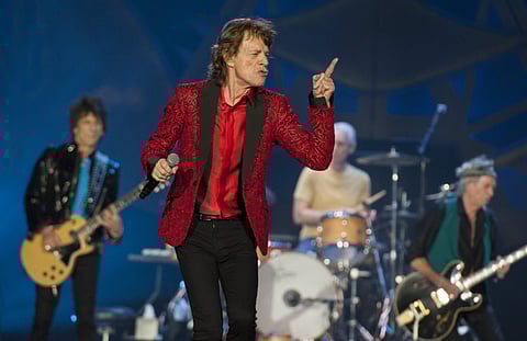 Ronnie Wood, Mick Jagger, Charlie Watts and Keith Richards of the Rolling Stones perform at the Indianapolis Motor Speedway in June, 2015, in Indianapolis