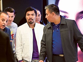 Filipino boxing legend Manny Pacquiao during his Dubai visit in 2016