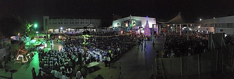 A congregation at St Mary's Church in Dubai, earlier. The church reopens on Monday, but visitor numbers will be restricted.