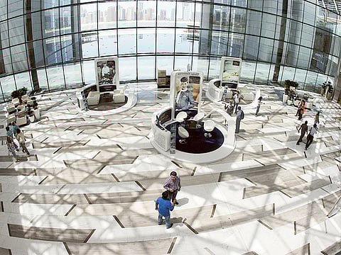 Customers at The Galleria mall at Al Maryah Island in Abu Dhabi.