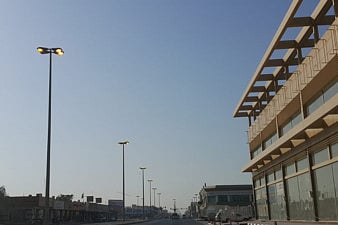 Street lights guide road users during the day