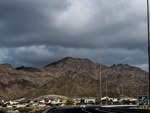 Clouds on Minazif area at Wadi Al Helo on Sharjah-Kalba road. For illustrative purposes only.