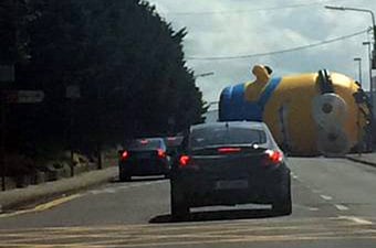 Escaped Minion stops traffic in Dublin