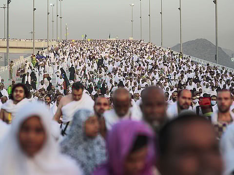 File picture: Hundreds of thousands of Muslim pilgrims make their way to cast stones at a pillar symbolising the stoning of Satan, in a ritual called "Jamarat," the last rite of the annual Haj, on the first day of Eid Al Adha, in Mina near the holy city of Makkah, Saudi Arabia, Thursday, Sept. 24, 2015
