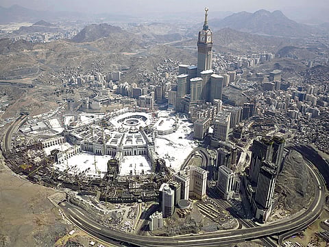 An aerial view of the Grand Mosque in the holy city of Mecca. 