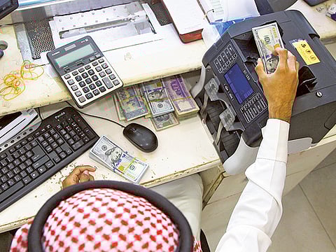 A currency exchange shop in Riyadh, Saudi Arabia. The monthly data issued by Saudi Arabia’s Central Bank (SAMA) showed an increase in remittances of expatriates in the Kingdom by 19.3 per cent in 2020.
