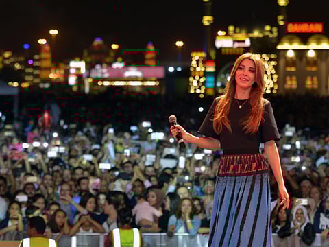 Nancy Ajram performs in Dubai on December 30