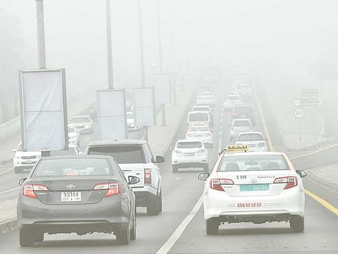 Traffic on Al Khan Bridge in Sharjah.  