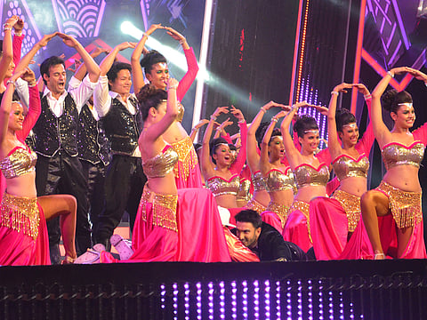 A file photo of Ranveer Singh, centre, at the Zee Cine Awards in Mumbai.
