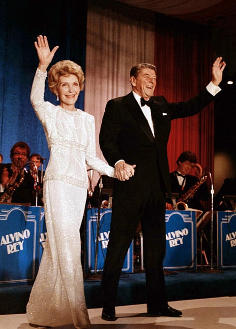 nancy reagan dress designer Nancy Reagan's Inaugural Gown (back), 1981