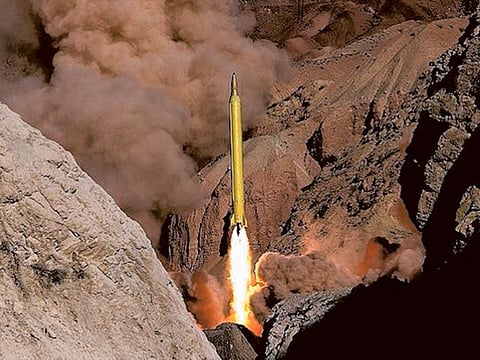 File picture shows ballistic missile being launched from an undisclosed location in Iran. 