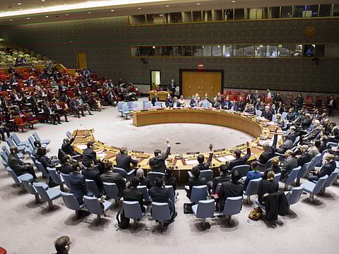 A U.N. Security Council vote in progress. (File Photo)