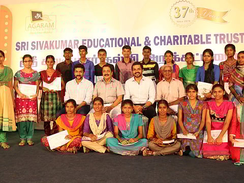 Actor Sivakumar’s Trust honours underprivileged students