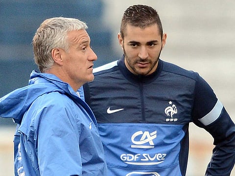 France coach Didier Deschamps, left, and Karim Benzema