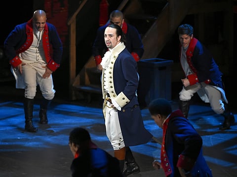 Lin-Manuel Miranda and the cast of "Hamilton" 